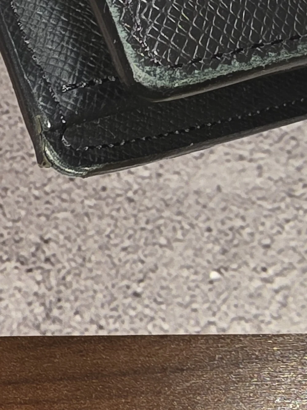 Louis Vuitton Black Textured Long Bifold Wallet